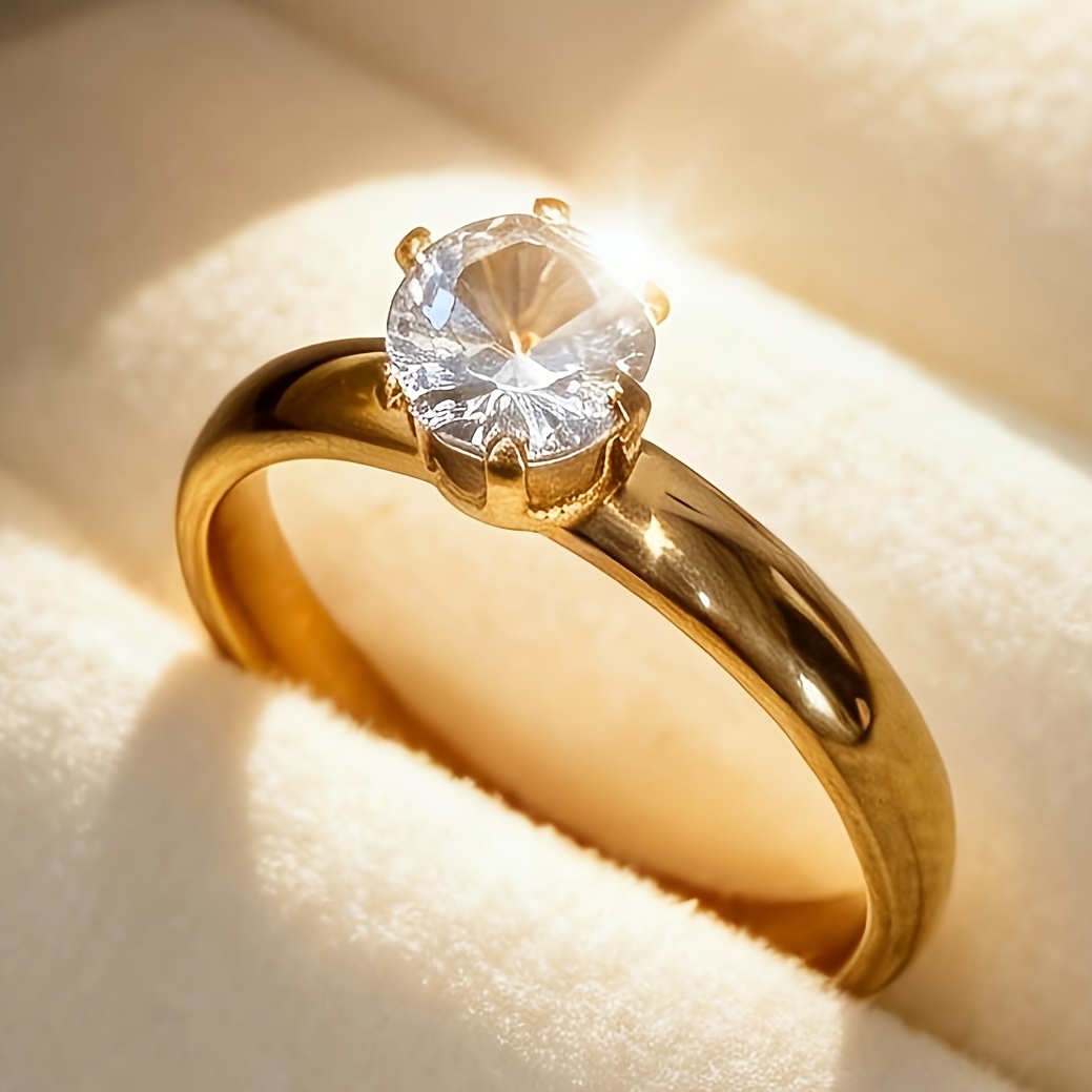 Women's 2pcs 18K Gold-Plated Stainless Steel Stackable Rings